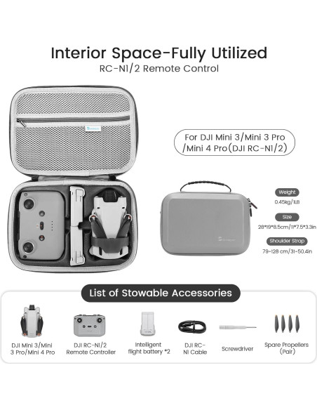 Funda Compacta Skyreat para Drone DJI Mini 4 Pro - 28x19x8.5cm Funda Compacta Skyreat para Drone DJI Mini 4 Pro - 28x19x8.5cm