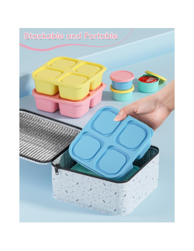 Juego de 4 Contenedores Reutilizables Canfanni para Snacks