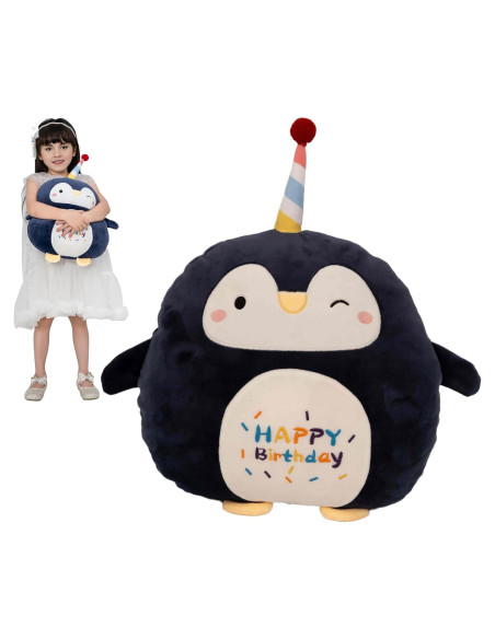 Almohada de Peluche Pingüino 30 cm CASAGOOD Feliz Cumpleaños Almohada de Peluche Pingüino 30 cm CASAGOOD Feliz Cumpleaños