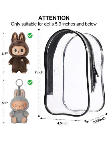 Funda Protectora AICase para Muñeca Labubu - Bolsa Transparente