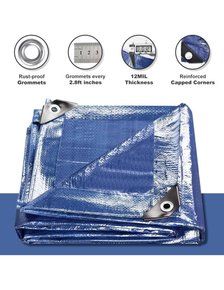 Lona Impermeable BSRHOME 2.44x3.05m Azul 0.30cm 2 Paquetes Lona Impermeable BSRHOME 2.44x3.05m Azul 0.30cm 2 Paquetes
