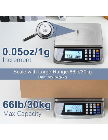 Escala de Cocina Digital 30kg Acero Inoxidable LC300 Gris