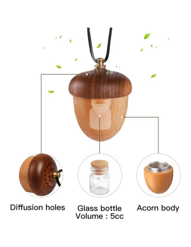 Difusor de Aromaterapia para Coche Maromalife Bellota Madera