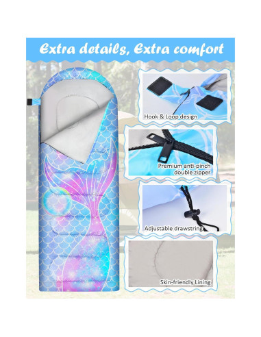 Saco de dormir PAMAID para niños 3 estaciones 10-26C ligero