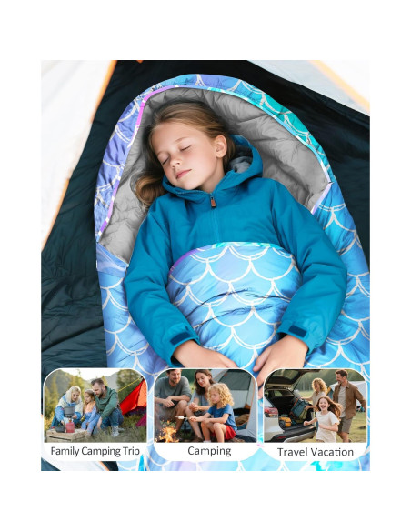 Saco de dormir PAMAID para niños 3 estaciones 10-26C ligero Saco de dormir PAMAID para niños 3 estaciones 10-26C ligero