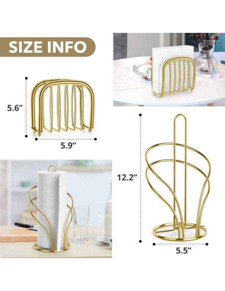 Soporte para Toallas de Papel Wuwrll Acero Inoxidable Dorado Soporte para Toallas de Papel Wuwrll Acero Inoxidable Dorado