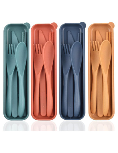 Juego de Utensilios Reutilizables Zoyiancy 4 Piezas Portátil