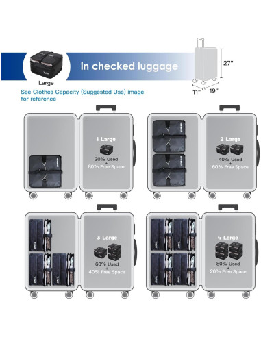 Organizador de Equipaje Stow-N-Go Gran Fusión - Negro L
