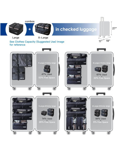Organizador de Equipaje Stow-N-Go Gran Fusión - Negro L