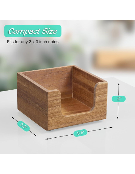 Soporte para Notas Adhesivas de Madera Acacia Bivvclaz 8.89x5.18cm Soporte para Notas Adhesivas de Madera Acacia Bivvclaz 8.89x5.18cm