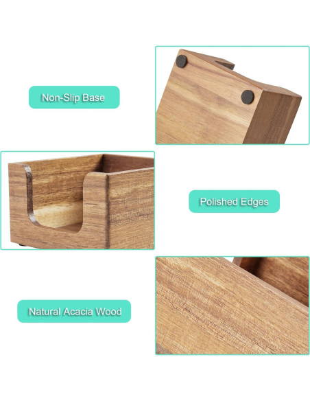 Soporte para Notas Adhesivas de Madera Acacia Bivvclaz 8.89x5.18cm Soporte para Notas Adhesivas de Madera Acacia Bivvclaz 8.89x5.18cm