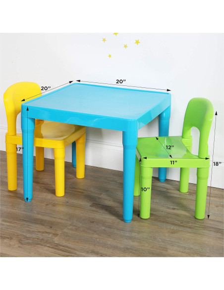 Conjunto Mesa y 2 Sillas Humble Crew Kids - Mesa Aqua y Sillas Verde/Amarillo Conjunto Mesa y 2 Sillas Humble Crew Kids - Mesa Aqua y Sillas Verde/Amarillo
