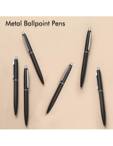 Bolígrafos Retráctiles de Metal ChaoQ 6 Pcs Tinta Negra 1.0mm