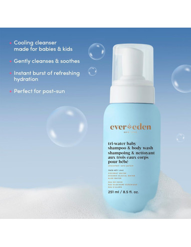 Champú y Gel de Baño 2-en-1 Evereden Tri-Water 335g