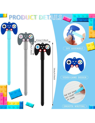 Bolígrafos de Videojuegos Tinlade - 24 Pcs, 3 Colores, 16 cm