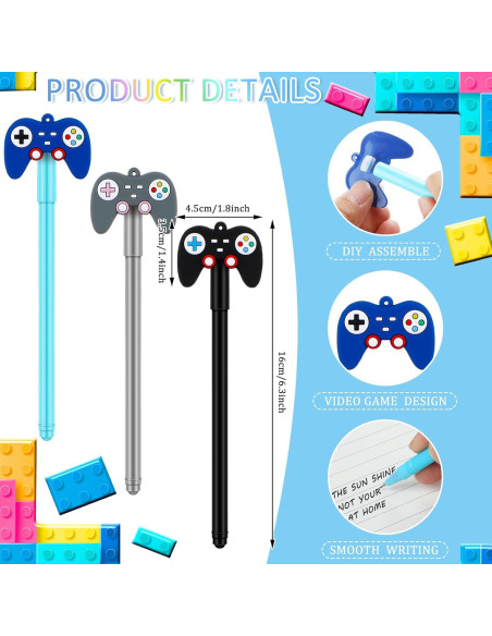 Bolígrafos de Videojuegos Tinlade - 24 Pcs, 3 Colores, 16 cm Bolígrafos de Videojuegos Tinlade - 24 Pcs, 3 Colores, 16 cm