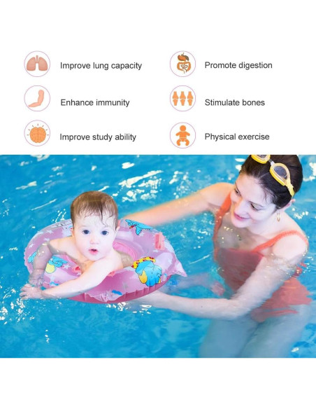 Flotador para Bebés Walsai Anillo de Natación Rosa 6-16kg Flotador para Bebés Walsai Anillo de Natación Rosa 6-16kg