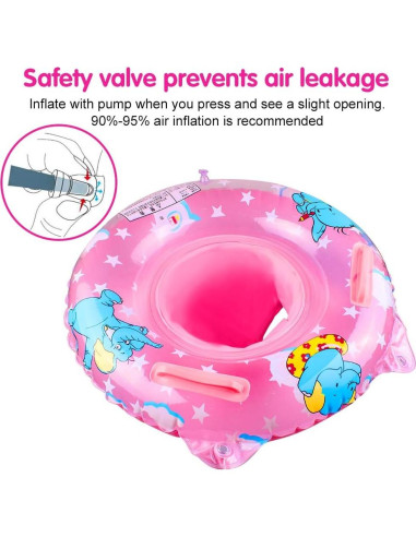 Flotador para Bebés Walsai Anillo de Natación Rosa 6-16kg