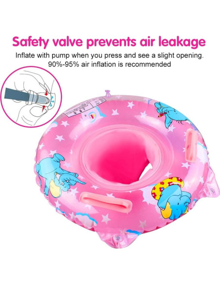 Flotador para Bebés Walsai Anillo de Natación Rosa 6-16kg Flotador para Bebés Walsai Anillo de Natación Rosa 6-16kg