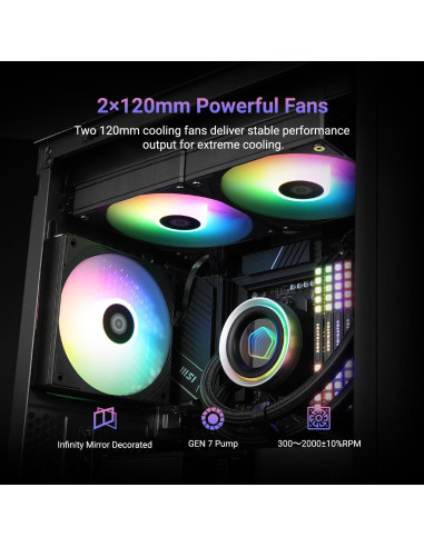 Enfriador AIO ID-COOLING FX240 INF 240mm ARGB Silencioso