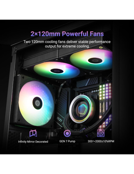 Enfriador AIO ID-COOLING FX240 INF 240mm ARGB Silencioso Enfriador AIO ID-COOLING FX240 INF 240mm ARGB Silencioso