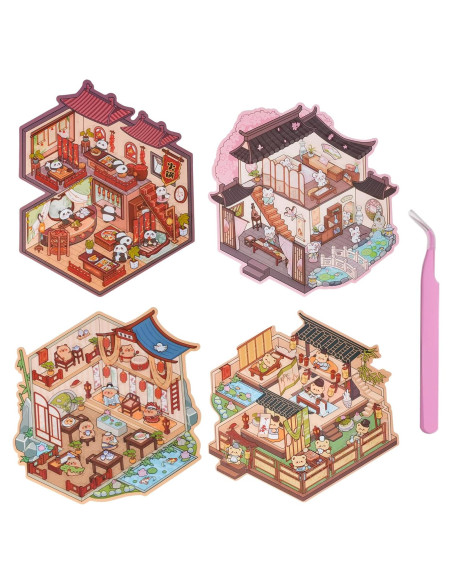 Pegatinas 3D DIY Zuplo para Adultos y Niños - 4 Escenas Temáticas Pegatinas 3D DIY Zuplo para Adultos y Niños - 4 Escenas Temáticas