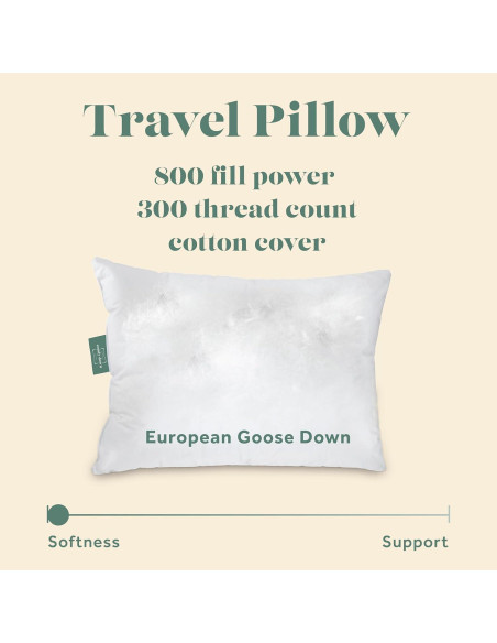 Almohada de Viaje ComfyDown - Plumas de Ganso 30x40 cm Almohada de Viaje ComfyDown - Plumas de Ganso 30x40 cm