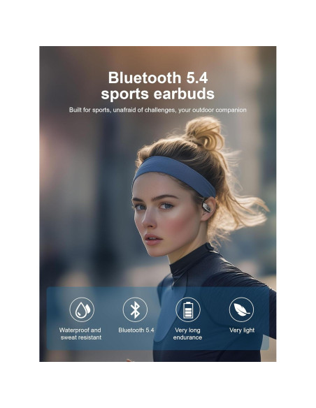 Auriculares Inalámbricos Hulaed Q68 Bluetooth 5.4 53H Negro Auriculares Inalámbricos Hulaed Q68 Bluetooth 5.4 53H Negro