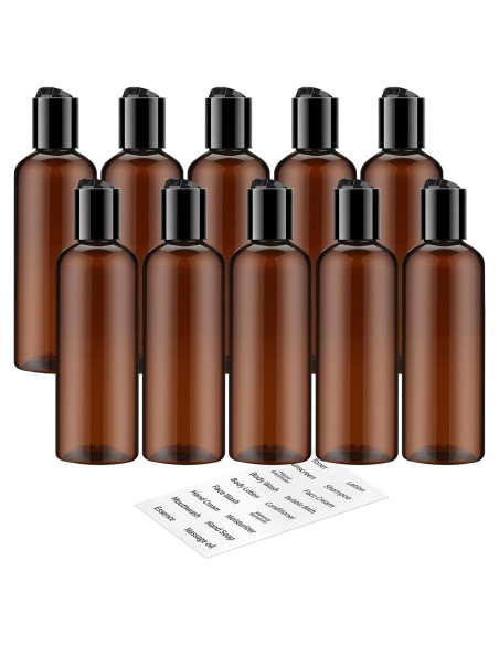 Paquete de 10 Botellas de Plástico Ámbar 100 ml TUZAZO Paquete de 10 Botellas de Plástico Ámbar 100 ml TUZAZO