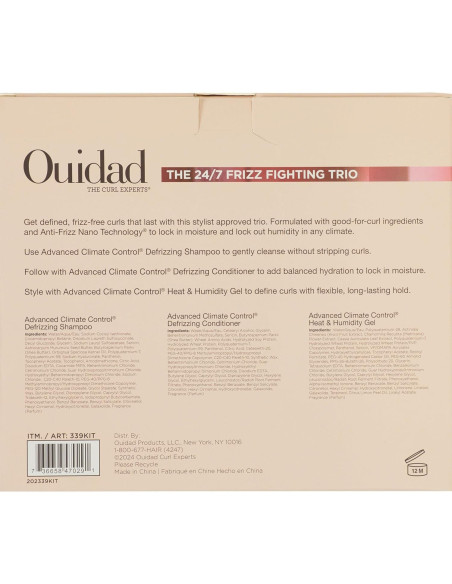Kit de Cuidado para Cabello Rizado Ouidad 250 ml x 3 - Anti Frizz Kit de Cuidado para Cabello Rizado Ouidad 250 ml x 3 - Anti Frizz