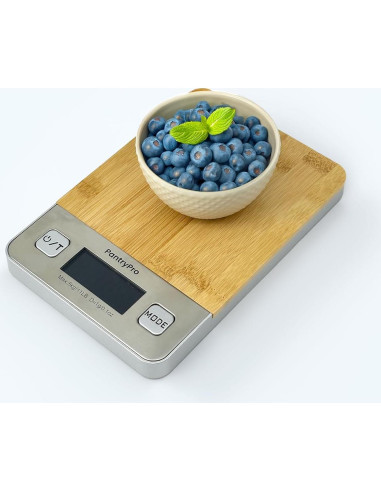 Báscula Digital de Cocina PantryPro - 5 kg, Bambú Natural