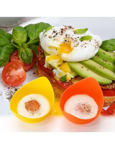 Escalfador de Huevos de Silicona LTWQLing - 4 Tazas Antiadherentes Escalfador de Huevos de Silicona LTWQLing - 4 Tazas Antiadherentes
