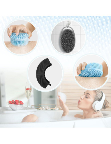 Set de 3 Esponjas Corporales de Silicona WRNZL Exfoliantes