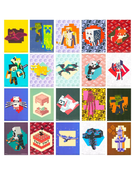 Conjunto Fiesta Minecraft - 24 Lápices y 24 Mini Pósters Conjunto Fiesta Minecraft - 24 Lápices y 24 Mini Pósters