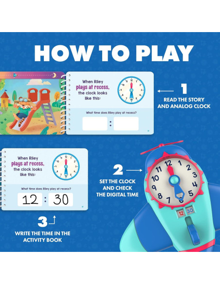 Conjunto de Actividades Time to Learn Educational Insights - Reloj Didáctico para Niños 6+ Conjunto de Actividades Time to Learn Educational Insights - Reloj Didáctico para Niños 6+