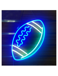 Luz de Neón Ajoyferris en Forma de Fútbol Azul 38.1x30.99cm