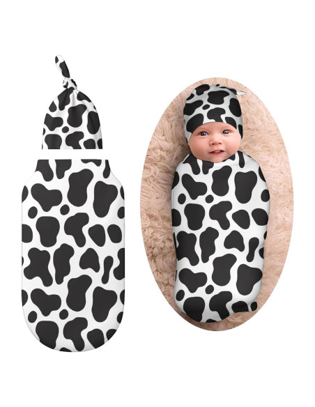 Manta Envueltos para Bebés Qiohoey con Sombrero Beanie 29x53cm Manta Envueltos para Bebés Qiohoey con Sombrero Beanie 29x53cm