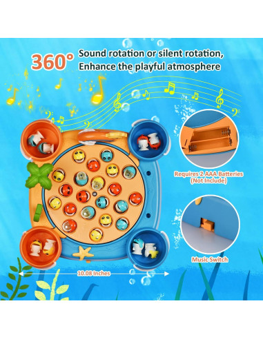 Juego de Pesca Magnético Jovarous - 21 Peces y 6 Cañas
