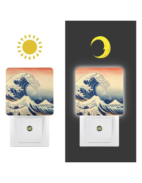 Luz Nocturna LED Enchufable YKJAHSD Olas del Océano 11.5x7.5 cm Luz Nocturna LED Enchufable YKJAHSD Olas del Océano 11.5x7.5 cm