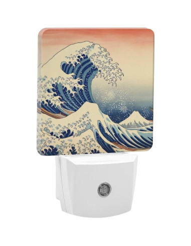 Luz Nocturna LED Enchufable YKJAHSD Olas del Océano 11.5x7.5 cm