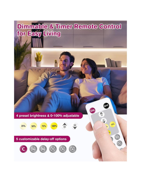 Kit Tira LED COB EMITEVER 5m 4000K Luz Blanca Neutra Control Remoto Kit Tira LED COB EMITEVER 5m 4000K Luz Blanca Neutra Control Remoto