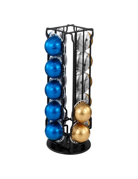 Soporte giratorio para 20 cápsulas de café MyGift negro Soporte giratorio para 20 cápsulas de café MyGift negro