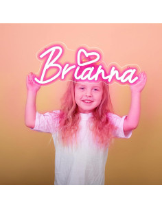 Letrero de Neón LED Personalizado Brianna Rosa 34x14.5cm 2