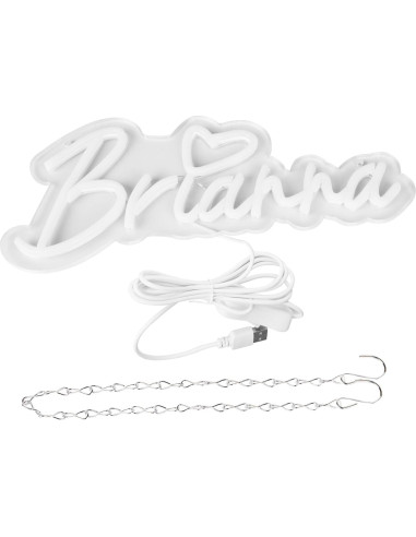 Letrero de Neón LED Personalizado Brianna Rosa 34x14.5cm