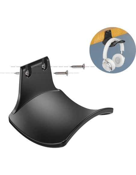 Soporte para Auriculares SIROLISA Negro 2-Pack Montaje en Pared Soporte para Auriculares SIROLISA Negro 2-Pack Montaje en Pared