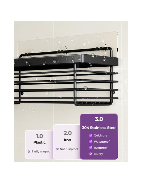 Caddy de Ducha ODesign 3 Pack Acero Inoxidable Negro Caddy de Ducha ODesign 3 Pack Acero Inoxidable Negro