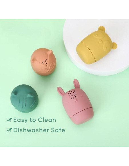 Juguetes de Baño de Silicona AULEGE para Bebés 6-36 Meses Juguetes de Baño de Silicona AULEGE para Bebés 6-36 Meses