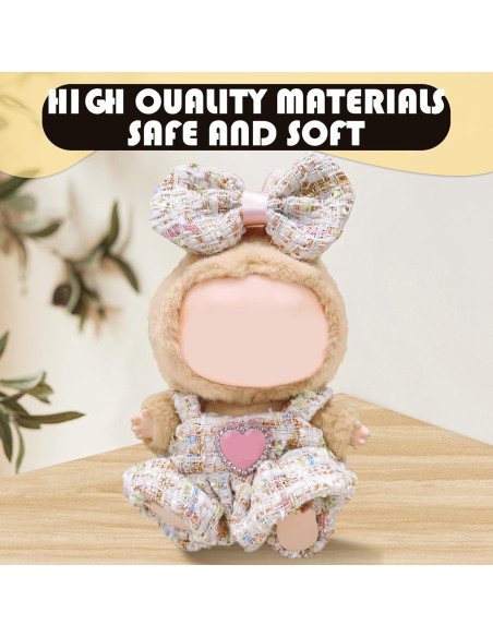 Conjunto de Ropa para Muñecas Labubu Beige 2 Piezas 17cm Conjunto de Ropa para Muñecas Labubu Beige 2 Piezas 17cm