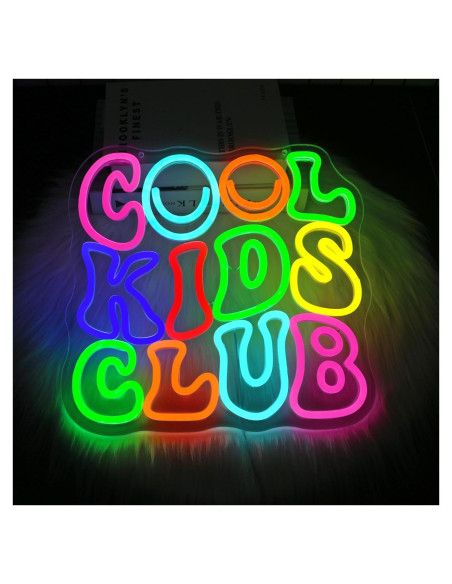 Cartel de Neón LED Cool Kids Club para Decoración Infantil Cartel de Neón LED Cool Kids Club para Decoración Infantil