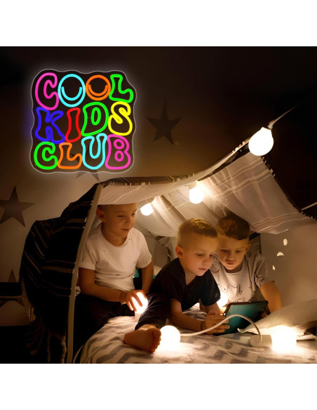 Cartel de Neón LED Cool Kids Club para Decoración Infantil Cartel de Neón LED Cool Kids Club para Decoración Infantil